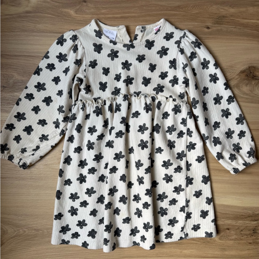 Zara Floral Long Sleeve Kids Dress